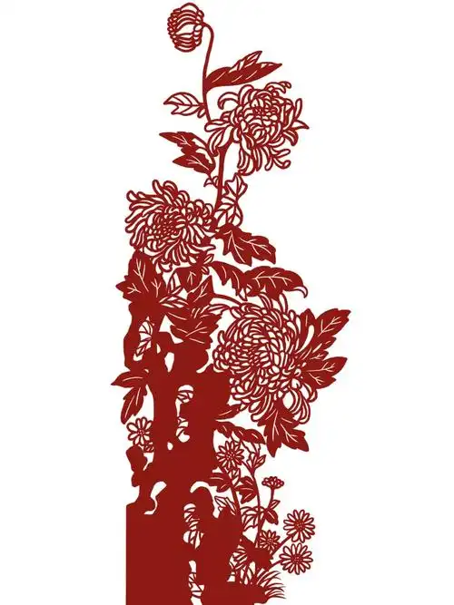 剪纸四君子梅兰竹菊