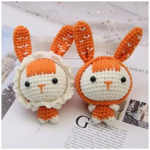 小兔子挂件手编材料包手作手工diy钩针玩偶礼物钥匙扣编织毛线团