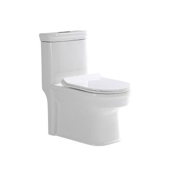 奥杰华 翻板直冲式马桶家用新型卫生间坐便器直排抽水直落式防堵防臭