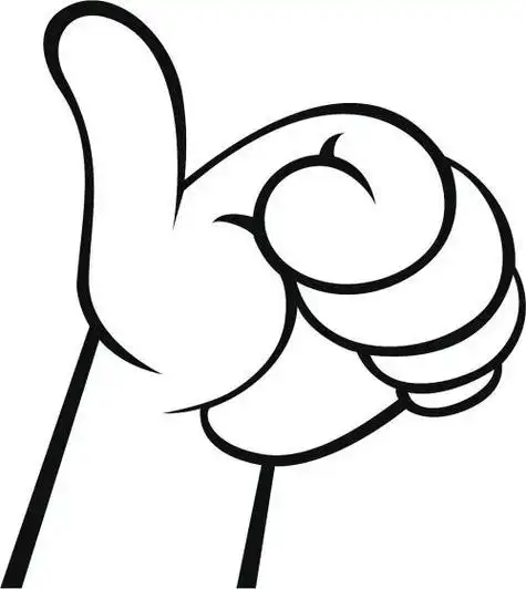 竖大拇指卡通简笔画