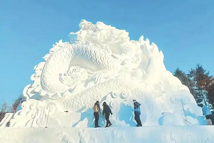 太阳岛雪博会n多大雪雕完工