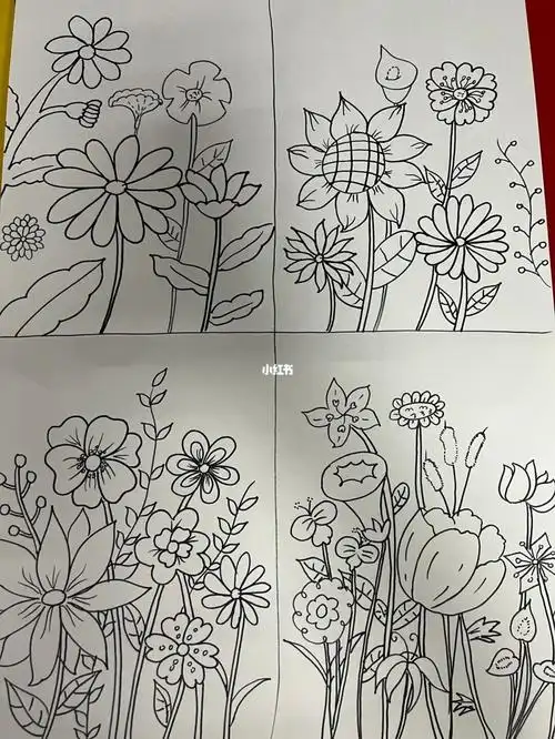 花丛中的小精灵0269简笔画