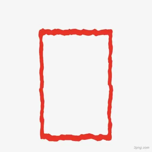 矢量红色手绘剪纸边框竖框