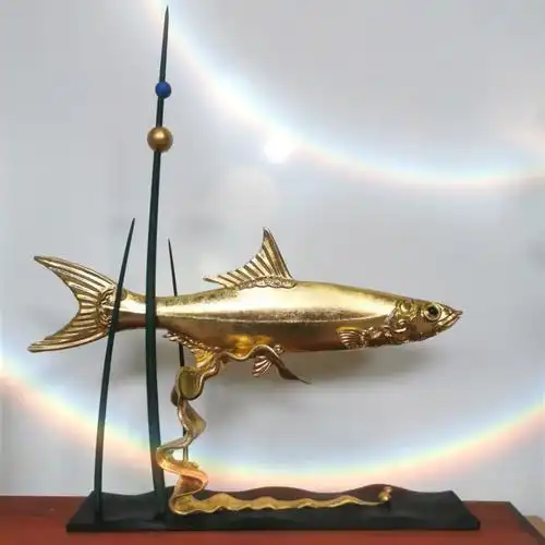 平安鱼雕塑从数字到实物摆件很难啊