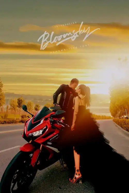 距离的婚纱摄影作品《机车》