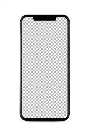 空白透明屏幕,白色背景上孤立的无边框智能手机屏幕被切成路径孤立的