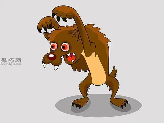 卡通狼人的画法一起学画狼人步骤