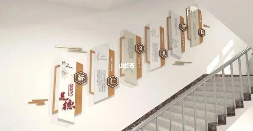 中华传统美德儒家五常校园文化墙设计案例分享#文化墙  #设计  #校园