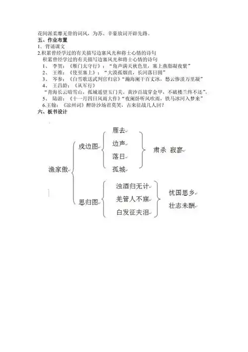 渔家傲秋思教案