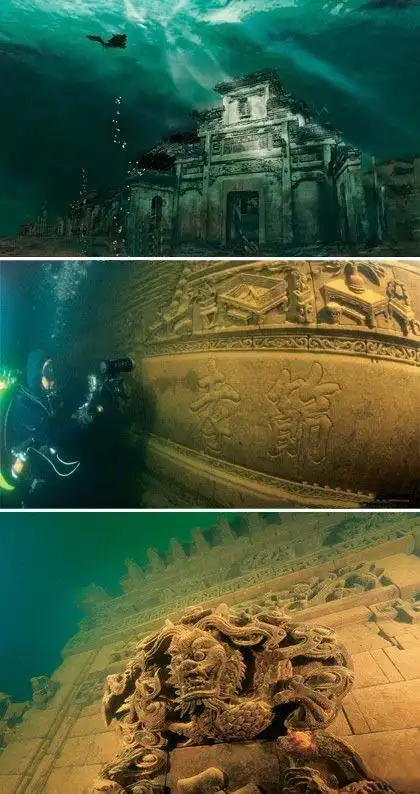 浙江省 淳安县 境内 千岛湖下的千年古城水下的世界俨然是陆上世界的