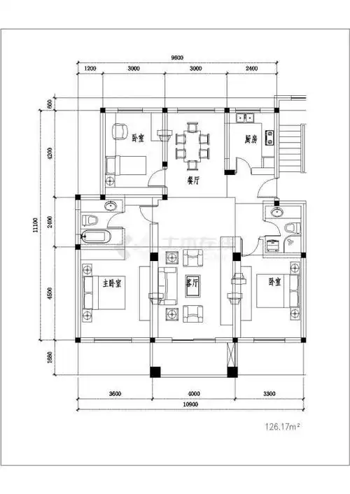 按面积分类的住宅户型建筑cad施工图