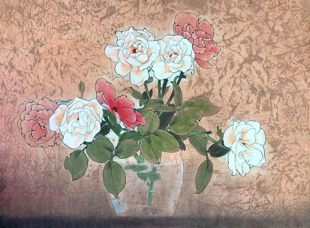 月季花写生.#图文伙伴计划 课图稿#工笔画 #传统文化 #花 - 抖音