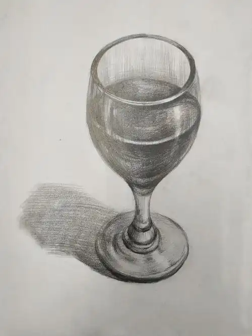 2019秋季静物素描《高脚玻璃杯》(五)