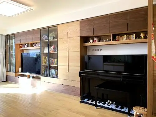 超长客厅10米长柜4大生活分区,这个订制邻居瞧见都眼红!