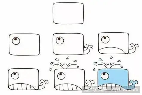 简笔画长方形小动物的画法教程2