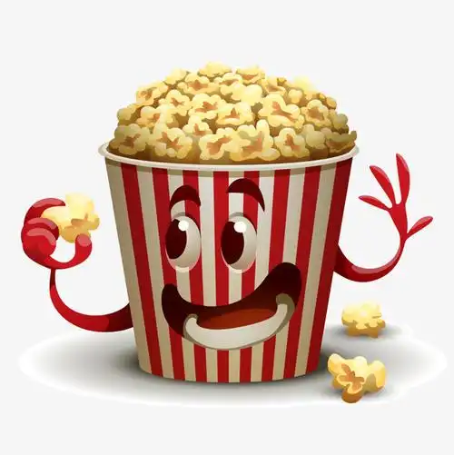 休闲食品卡通爆米花矢量图下载