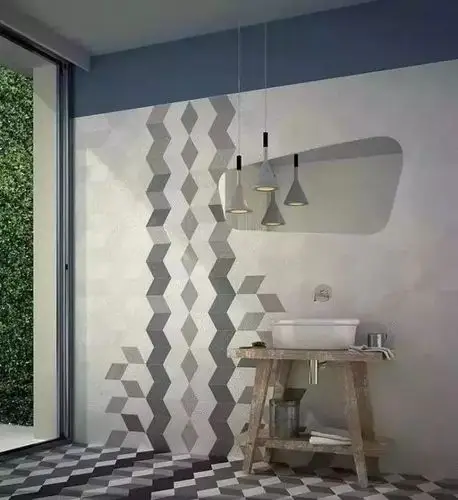 用了半墙隔断墙面瓷砖也是贴一半真的是太聪明了