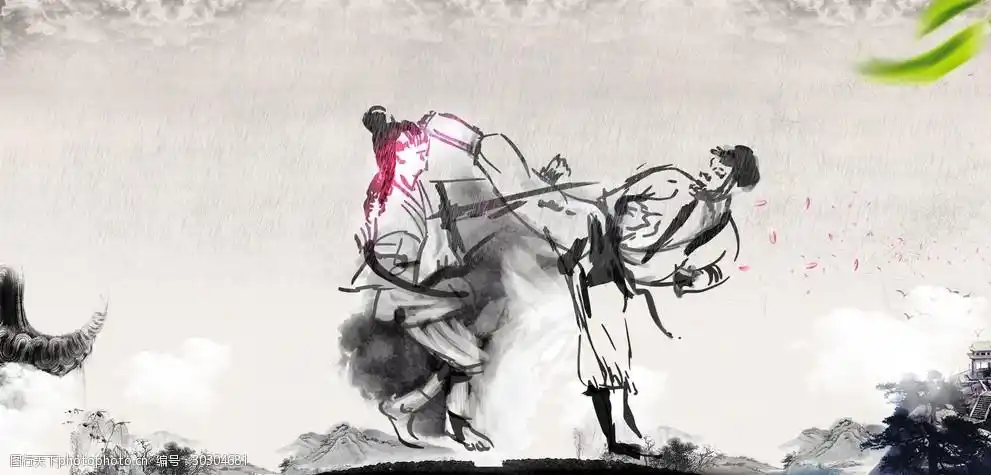 缅怀金庸黑白武林黑白背景图片-图行天下图库