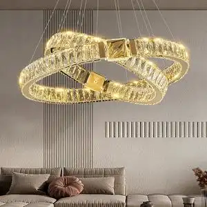 设计师客厅吊灯现代轻奢大气高档水晶灯创意餐厅吊灯广东中山灯具