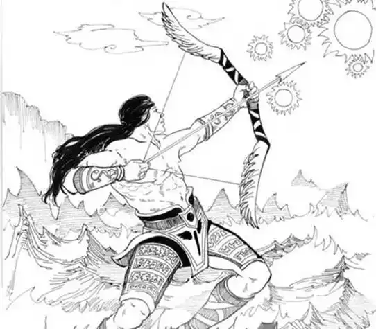 后羿射日的简笔画 后羿射日的简笔画简单漂亮