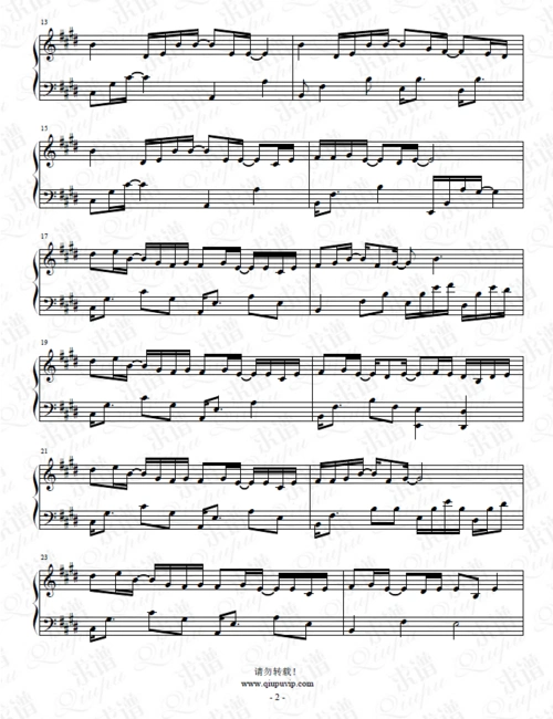 萤火之森_cmj_钢琴谱_求谱网