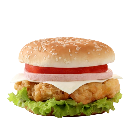 西式快餐汉堡包鸡排生菜图片