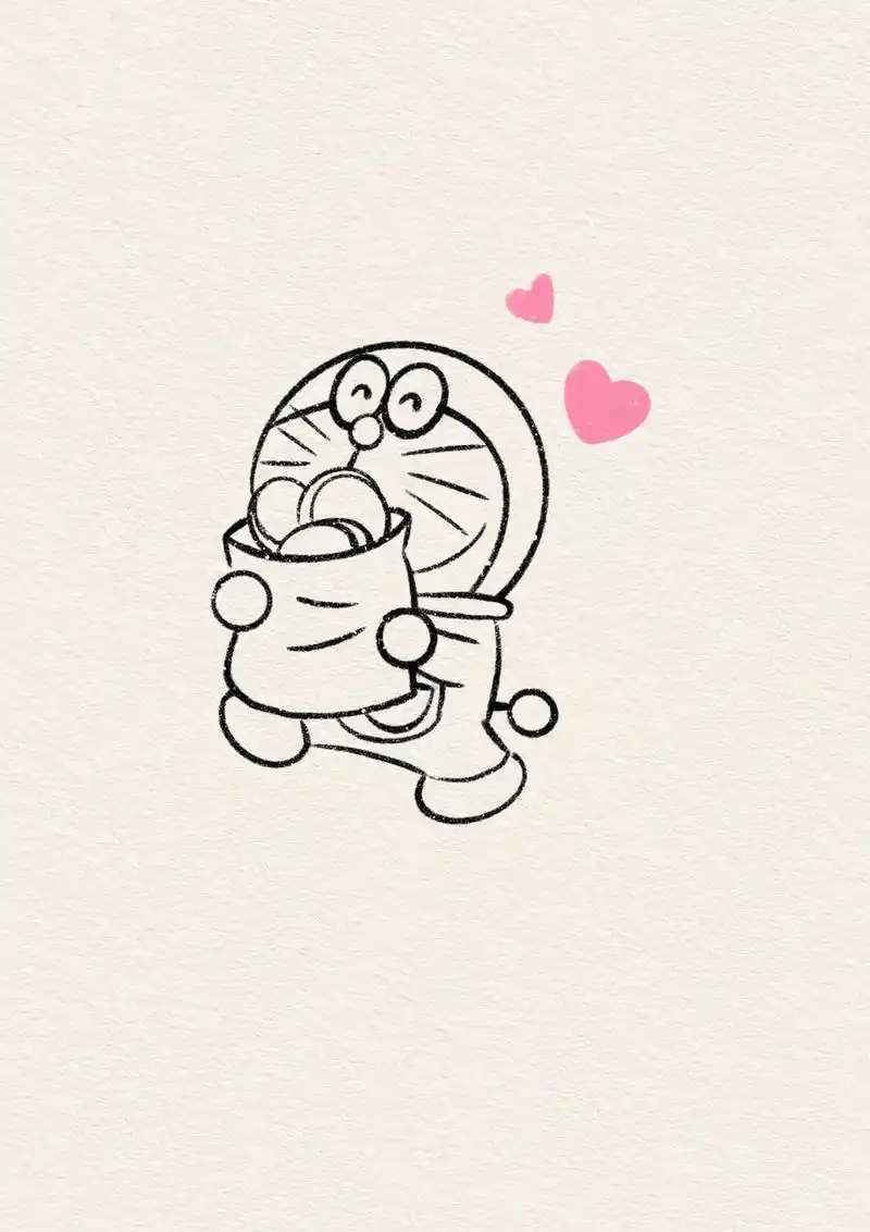 简笔画教程 #儿童画 #哆啦a梦 #520 #卡通动漫 - 抖音