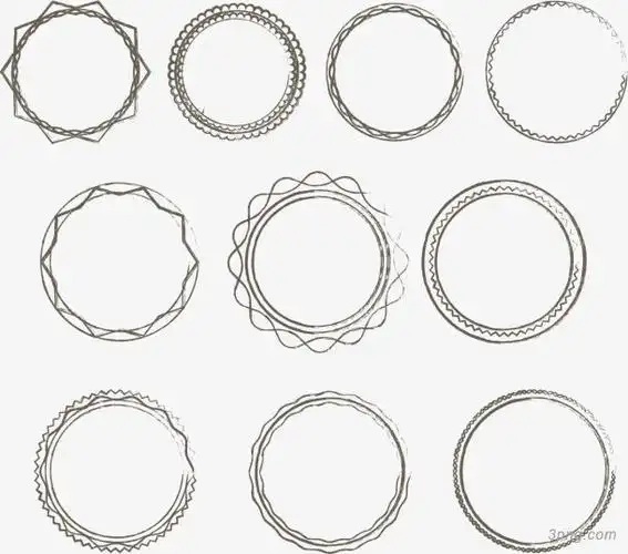 手绘圆形边框png素材透明免抠图片-装饰效果