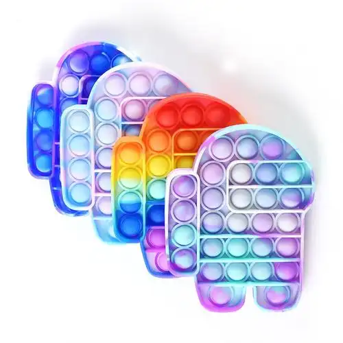 太空狼人杀泡泡板彩虹按按乐棋儿童解压玩具套装女30cm彩虹站立款见