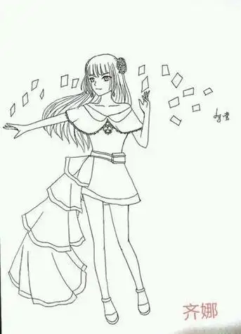 简单好看的叶罗丽精灵梦齐娜简笔画