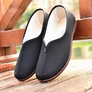 老北京布鞋男鞋中国风复古一脚蹬老头鞋功夫鞋圆口元口洒鞋爷爷鞋