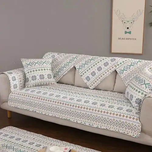 简约现代布艺沙发垫纯棉沙发巾防滑坐垫地垫浦江厂家直销混批图片