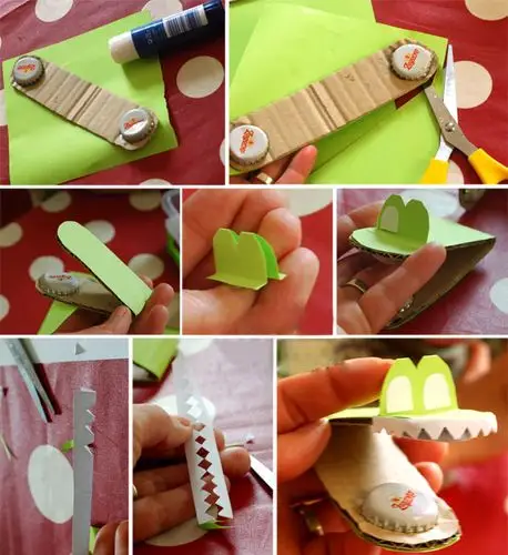 【鳄鱼响板】儿童手工_儿童手工制作教程-作品大全-奇异猫儿童网