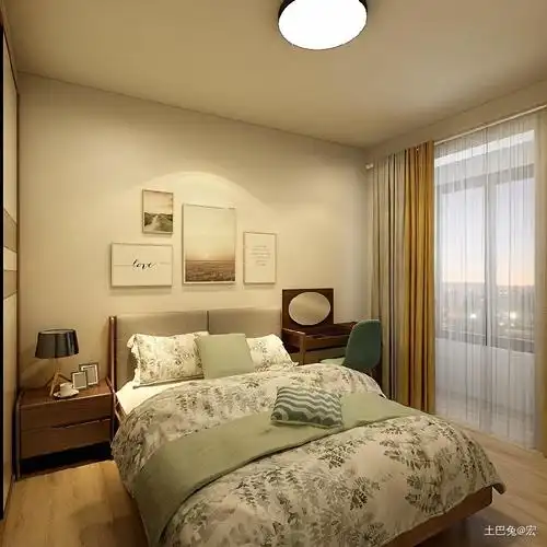 90平北欧极简二居装修效果案例-秀水湾90平半包北欧风装修实景图赏析