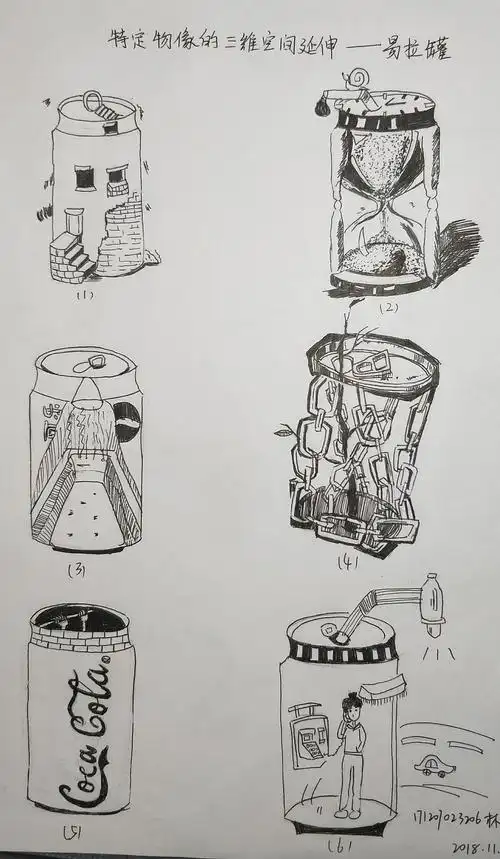 图形创意联想平面设计基础手绘