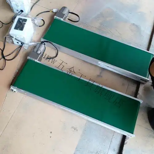 定制小型流水线微型皮带输送机桌面式输送带传送带迷你无脚架总长400