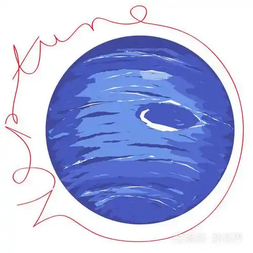海王星行星涂鸦与文本