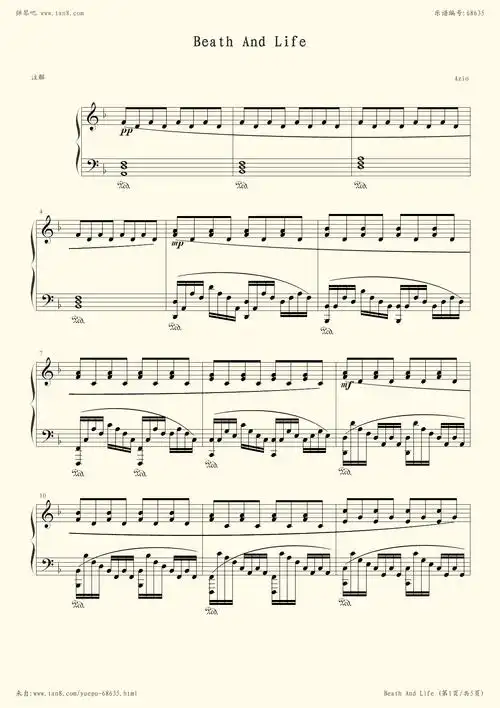 钢琴谱breathandlife华丽版