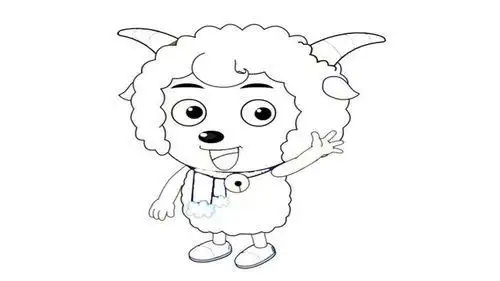 简笔画黑白喜洋洋