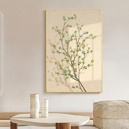 治愈系小清新装饰画温馨静物光影绿植玄关挂画法式客厅沙发落地画