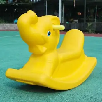 园儿童卡通户外体育活动器材小孩木马摇摇马宝宝室内玩具黄色小象摇马