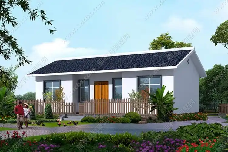 60平方精致小巧一层坡屋顶房子_新农村别墅网