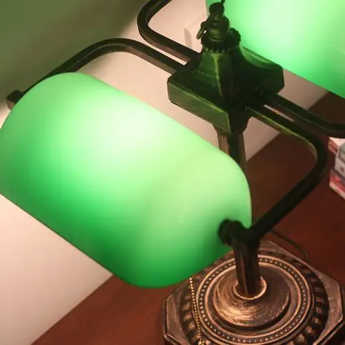 台灯上海中式民国复古怀旧绿色银行玻璃双头装饰台灯