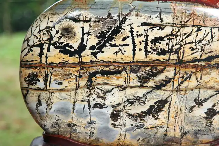 产地批发 广西柳州天然草花石国画石观赏奇石摆件石料工艺礼品246