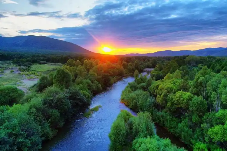 中国东北黑龙江省大兴安岭地区的风景312植树节