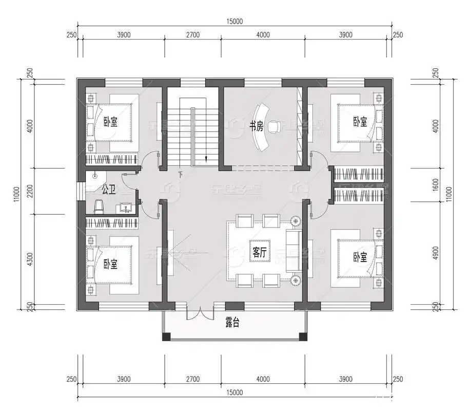 河北张家口二层15乘12米新中式别墅设计,方正简约,舒适美观!
