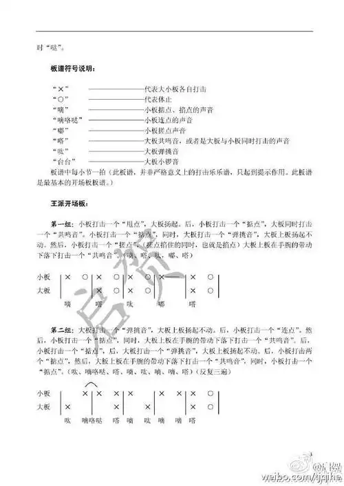 王派快板开场板板谱整理