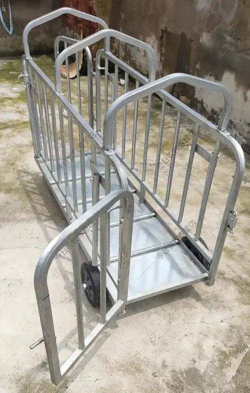 带把手可抬称猪笼子卖猪笼收肥猪用装猪笼仔猪转运车可拆卸养猪床 带