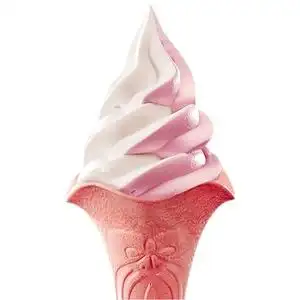 新品北海道草莓冰淇淋肯德蜜基风味雪冰城草莓圣代冰激凌甜筒商用