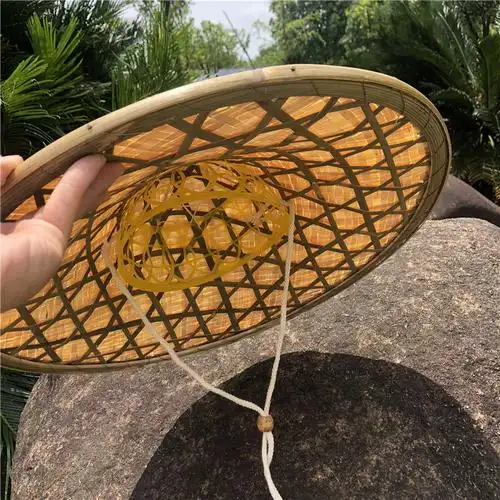 斗笠帽竹编斗笠帽子大檐遮阳帽手工编织竹编帽钓鱼帽色木帽直径48cm